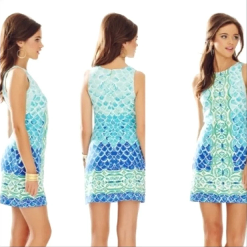 Lilly Pulitzer Perla Blue Scales Shift Dress